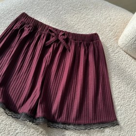 تصویر شورتک کره کره ای لبه گیپور کد ۱۱۲۳ - سرمه ای / فری 