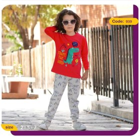 تصویر بلوز شلوار پسرانه طرح دایناسور کد 939 Boy's blouse with dinosaur design code 939