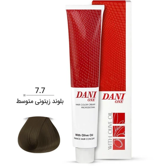 دنی‌وان رنگ‌مو 7.7 سری زیتونی دارای افشره زیتون 100 میلی لیتر-ورسکالا