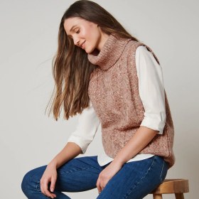 تصویر وست بافت پشمی گرم یقه دار زنانه چیبو 