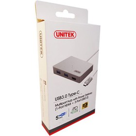 تصویر هاب 3 پورت یونیتک مدل UNITEK Y-3707 TYPE-C 