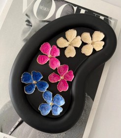 تصویر گوشواره گل میناکاری 