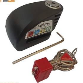 تصویر قفل دیسک موتور سیکلت آژیر دار دو حالته blk DX8-3 veison Motorcycle disc lock with alarm blk veison DX8-3