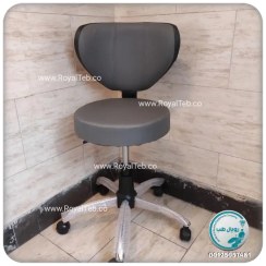 تصویر صندلی تابوره جکدار پشتی دار مشکی و سفید 