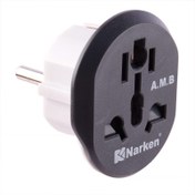 تصویر تبدیل ۳ به ۲ برق ساده برند نارکن 250 وات مدل NK-605K2 Narken NK-605K2 16A 250V 3 To 2 Adapter