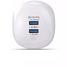 تصویر شارژر دو پورت + کابل اندروید micro USB باوین (bavin) مدل PC363Y 