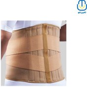 تصویر کمر‌بند طبی سخت نئوپرنی کرم پاک سمن سایز M – کد 222205117 PakSaman Rigid Neoprene Medical Lumbar Belt M