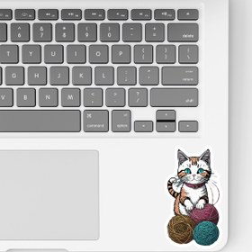 تصویر استیکر لپ تاپ و موبایل استیکریا طرح گربه کد CatSt8034 