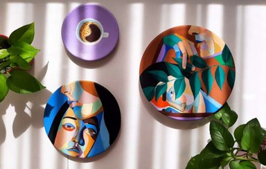 تصویر ست سه تایی بشقاب دیوارکوب 