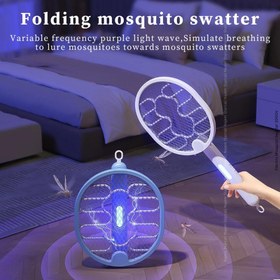 تصویر پشه کش راکتی شارژی دو کاره electronic mosquito swatter 3319 