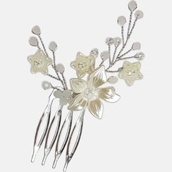 تصویر شانه شینیون گل سفید مدل SHNGLSM 