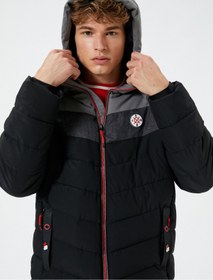 تصویر کاپشن مردانه مشکی Koton | 4WAM20039HW اورجینال 