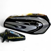 تصویر باک موتورسیکلت مشکی مدل ۸۱ با دور نقره ای 