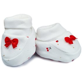 تصویر پاپوش نخی نوزادی دخترانه طرح گیلاس دانالو Danaloo Cherry Danaloo Cherry Baby Girl Slippers