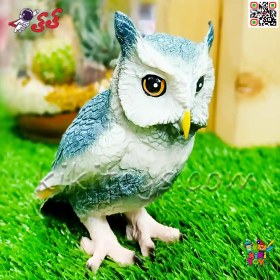 تصویر فیگور حیوانات ماکت جغد شاخدار طوسی اسباب بازی Flying Owl Animals Figure 1588 