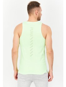 تصویر جلیقه بدون آستین ورزشی مردانه با لوگوی برند، رنگ لیمویی برند puma Men Sportswear Fit Brand Logo Sleeveless Vest, Lime Green