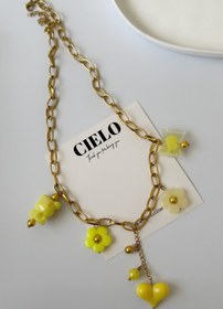 تصویر گردنبند چارم زرد 