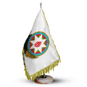 تصویر پرچم و نشان رومیزی کشور آذربایجان مجموعه دو عددی - بدون ریشه Table flag "Azerbaijan"