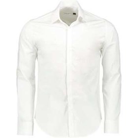 تصویر پیراهن آستین بلند سفید مردانه پبونی مدل BW 