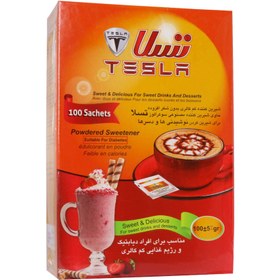 تصویر شیرین کننده سوکرالوز تسلا 100 عدد TESLA Low Calorie Sweetener 100 sachet