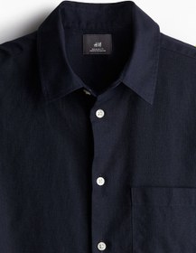 تصویر پیراهن لینن ترکیبی با فیت معمولی برند H&M Regular Fit Linen-Blend Shirt