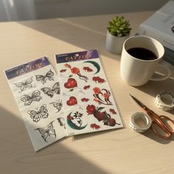 تصویر تتو موقت بدن طرح‌های متنوع (مینیمال، نوشته و فانتزی) | ضد آب و طبیعی 