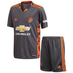تصویر پیراهن شورت بچه گانه منچستریونایتد Manchester united goalkeeper soccer jersey kids Kit 