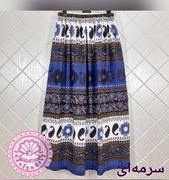 تصویر دامن نخی بلند بندری 