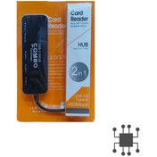 تصویر هاب و کارت‌خوان USB 2.0 مدل Combo – مبدل 2 در 1 با سرعت 480Mbps 