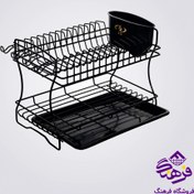 تصویر جاظرفی 2 طبقه روکشدار مشکی کوچک کاوه 