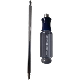 تصویر پیچ گوشتی دو طرفه (دوسو و چهارسو) لایت ژاپن شیشه ای مدل SL-207 Light Two Sided Screwdriver SL-207-82T