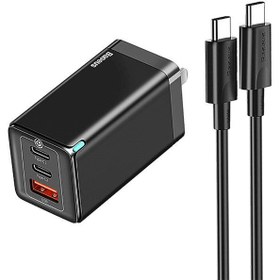 تصویر شارژر دیواری بیسوس مدل GAN5 PRO 65W به همراه کابل USB-C Baseus GaN5 Pro Fast Charger 2C+U 65W CN Black(Include Baseus Xiaobai series fast charging Cable Type-C to Type-C 100W(20V/5A) 1m Black CCGP120001