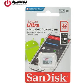 تصویر کارت حافظه‌ MicroSDHC سن دیسک مدل Ultra ظرفیت 64 گیگابایت SanDisk Ultra UHS-I Class 10 100MBps MicroSDHC - 64GB