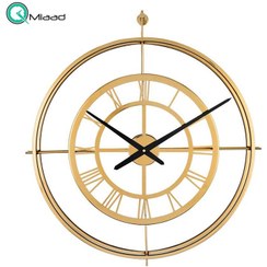 تصویر ساعت دیواری فلزی لوتوس، ساعت دیواری مدرن و مینیمال فلزی با طراحی خاص قطر 60، ساعت دیواری آبکاری شده با موتور آرامگرد | مدل 18022 آنتیک 