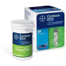 تصویر نوارتست قندخون کنتورپلاس اورجینال بسته 50 عددی contour plus 