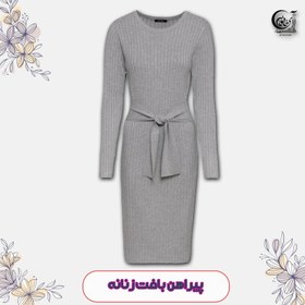 تصویر لباس بافت زنانه بلند خاکستری وارداتی اسمارا سایز 40-42 