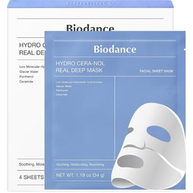 تصویر ماسک ورقه ای بایودنس هیدرا سرانول Biodance آبی - پک کامل 4 ورقه ایی Biodance Hydra Cera Nol Real Deep Mask