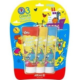 تصویر رنگ انگشتی تیوپی ۳ رنگ آریا 