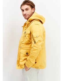 تصویر کت Jacket کلاه‌دار آستین‌بلند مردانه، رنگ خردلی برند selected Men Solid Long Sleeves Hooded Jacket, Mustard