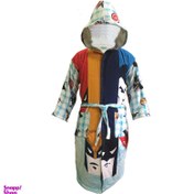 تصویر حوله پالتویی کودک آتنا مدل بتمن سوپرمن سایز 80 سانتی‌متر 