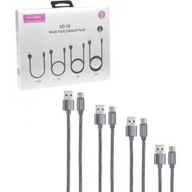 تصویر كابل تايپ سی برندkoluman مدل kd_19 4pack Koluman KD-19 USB to USB-C Charging Cable (4 Pack)