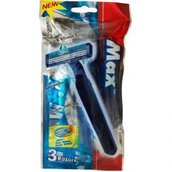 تصویر خودتراش سه تیغه مردانه مکس Max Triple Blade Disposable Razor بسته 3 عددی 