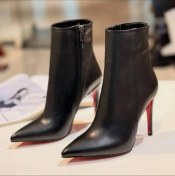 تصویر بوت پاشنه ۱۰ سانت کف قرمز زنانه کد 3122 