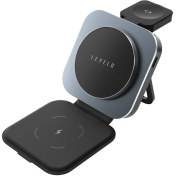 تصویر شارژر بی سیم 3 کاره لولو مدل Levelo TrioFlow 3 in 1 – خاکستری Levelo TrioFlow 3 In 1 Wireless Charger – Grey 