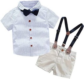 تصویر لباس کودک پسرانه - برند SANGTREE - شامل پیراهن آستین کوتاه و شلوارک با ساس بند | مناسب 18 تا 24 ماه 