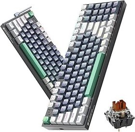 تصویر MACHENIKE Gaming Keyboard Brown Switch 94 Keys (K500-B94), Mechanical Keyboard with RGB Backlit Hot Swap USB-C Wired PBT Keycaps 18 Dedicated Media Keys for PC Gaming 