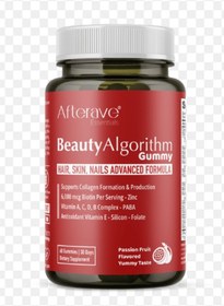 تصویر مکمل پاستیلی پوست و مو و ناخن بیوتی الگورتیم ۶۰ عددی افتر ایو AE BEAUTY ALGORITHM 60 GUMMIES P. FRUIT 