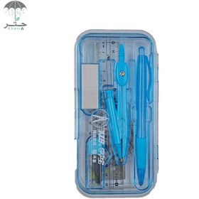 تصویر ست پرگار 8 تکه آبی 