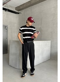 تصویر شلوار پارچه‌ای گشاد با طرح چین‌دار مردانه برند hyman Men's Pleated Baggy Pattern Fabric Trousers