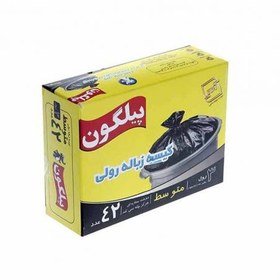 تصویر کیسه زباله رولی 3 تایی پرفراژدار سایز متوسط پیلگون 42 تایی مشکی 